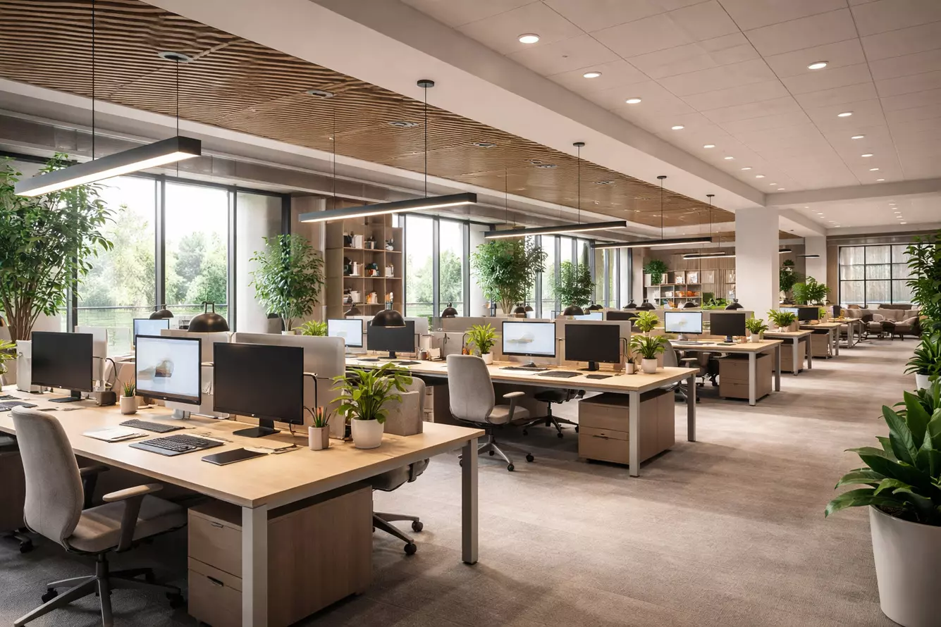 Büro mit Sichtschutz