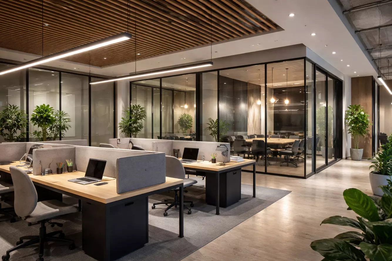 Büro mit Einzelarbeitsplätzen